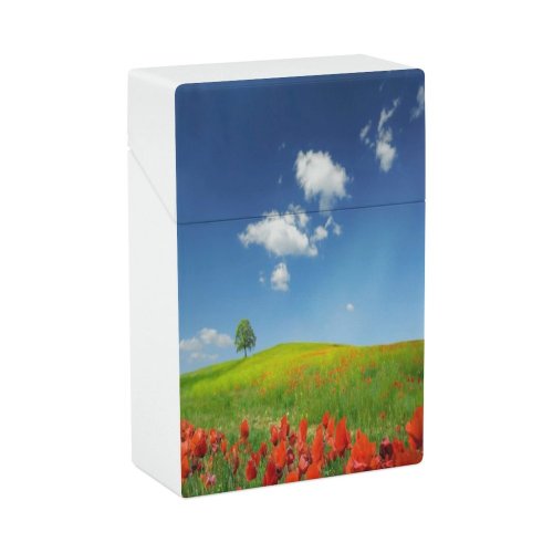 yanfind Cigarette Case Remembrance Agriculture Peace Denmark Tree Idyllic Rural Beauty Symbols Perennial Poppy Hard Plastic Crushproof Cigarette Case