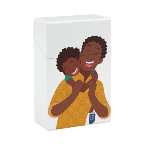 yanfind Cigarette Case Cheerful Happiness Emotion Love Embracing Boys Son Family Father Parent Father's Smiling Hard Plastic Crushproof Cigarette Case