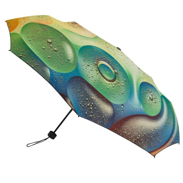yanfind Umbrella Manual Shiny Liquid Simplicity Bubble Oil Art Satin Abstract Motion Biological Essential Windproof waterproof anti-ultraviolet protection golf umbrella