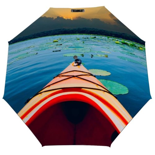 yanfind Umbrella Manual Saturated Pursuit Leisure Beauty Kayak Posterized Recreational Sport Wisconsin Lake Vibrant Windproof waterproof anti-ultraviolet protection golf umbrella