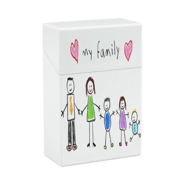 yanfind Cigarette Case Children Childhood Cheerful Happiness Emotion Love Wife Mother Crayon Boys Vibrant Hard Plastic Crushproof Cigarette Case