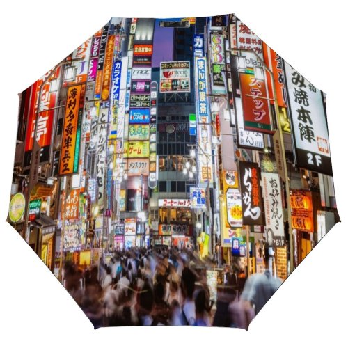 yanfind Umbrella Manual Advertisement Japanese Place Nightlife Neon Commercial Exterior District Lighting Region Entrance Retail Windproof waterproof anti-ultraviolet protection golf umbrella