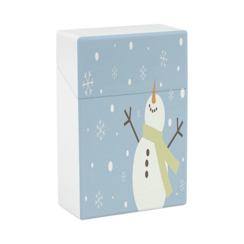yanfind Cigarette Case Cheerful Snowman Scarf Happiness December Cartoon Scene Temperature Christmas Joy Pastel Event Hard Plastic Crushproof Cigarette Case