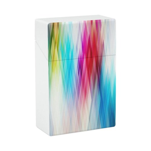 yanfind Cigarette Case Old Futuristic Hexagon Dimensional Rhombus Swatch Shiny Structure Built Fashioned Igniting Vibrant Hard Plastic Crushproof Cigarette Case