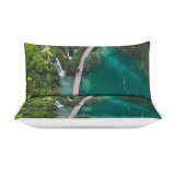 yanfind Bedding Set of 3 (1 Cover, 2 Bed Pillowcase Without Sheet)Images Path Land Flora Wallpapers Plant Lake Tree Stock Free Croatia Walkway Duvet Cover personalization