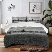 yanfind Bedding Set of 3 (1 Cover, 2 Bed Pillowcase Without Sheet)Images Landscape Riding Wallpapers Free Horse Erciyes Pictures Western Cowboy Grey Duvet Cover personalization