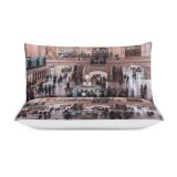 yanfind Bedding Set of 3 (1 Cover, 2 Bed Pillowcase Without Sheet)City Images Terminal Building Center Station Central Metropolis Wallpapers Architecture Airport Urban Duvet Cover personalization