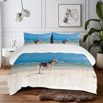 yanfind Bedding Set of 3 (1 Cover, 2 Bed Pillowcase Without Sheet)Images Pet Freedom Happiness Hound Beagle Pup Active Pictures Creative Nose Бали Duvet Cover personalization