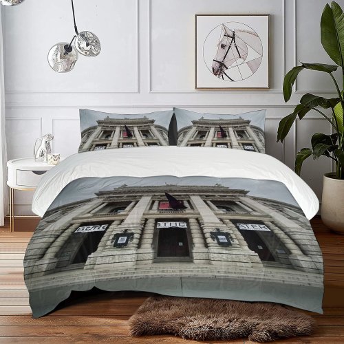 yanfind Bedding Set of 3 (1 Cover, 2 Bed Pillowcase Without Sheet)City Images Door Building Resilience Wallpapers Architecture Unity Urban Free Universitätsring Duvet Cover personalization