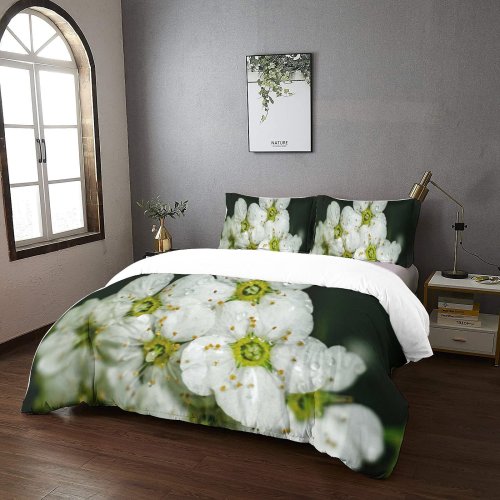 yanfind Bedding Set of 3 (1 Cover, 2 Bed Pillowcase Without Sheet)Geranium Images Anther Petal Snowman Anemone Snow Wallpapers Plant Outdoors Blossoming Bloom Duvet Cover personalization