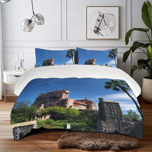 yanfind Bedding Set of 3 (1 Cover, 2 Bed Pillowcase Without Sheet)City Images Building Fl Public Wallpapers Disney's Plant Studios Architecture Outdoors Tree Duvet Cover personalization