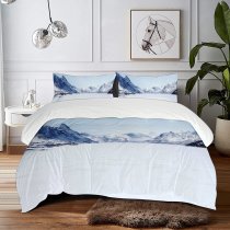 yanfind Bedding Set of 3 (1 Cover, 2 Bed Pillowcase Without Sheet)Images Landscape Snow Wallpapers Lake Outdoors Stock Free Pictures Frozen Purple Duvet Cover personalization