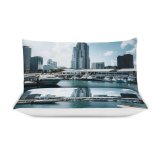 yanfind Bedding Set of 3 (1 Cover, 2 Bed Pillowcase Without Sheet)City Banister Images Pier Building Marina Metropolis Wallpapers Boat Urban Railing States Duvet Cover personalization