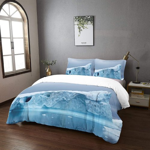 yanfind Bedding Set of 3 (1 Cover, 2 Bed Pillowcase Without Sheet)Images Landscape Snow Wallpapers Sea Outdoors Greenland Pictures Creative Duvet Cover personalization