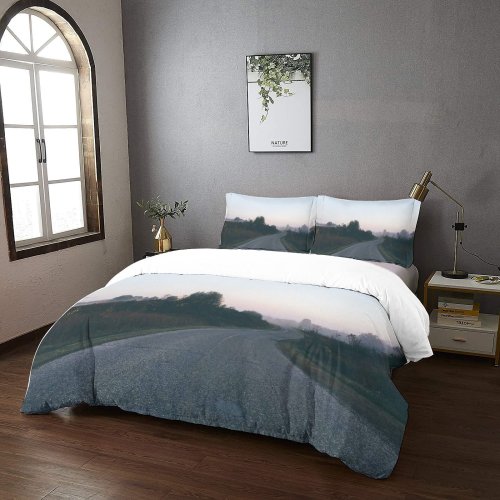 yanfind Bedding Set of 3 (1 Cover, 2 Bed Pillowcase Without Sheet)Images Path Country Landscape Grass Wallpapers Tree Stock Free Road Lane Pictures Duvet Cover personalization