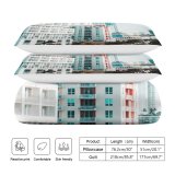 yanfind Bedding Set of 3 (1 Cover, 2 Bed Pillowcase Without Sheet)City High Images Rise Wallpeper Neighborhood Building Metropolis Wallpapers Condo Urban Free Duvet Cover personalization