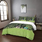 yanfind Bedding Set of 3 (1 Cover, 2 Bed Pillowcase Without Sheet)Fir Images Land Building Grassland Cabin Grass Plant Outdoors Tree Free Abies Duvet Cover personalization