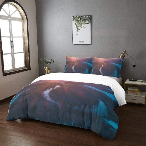 yanfind Bedding Set of 3 (1 Cover, 2 Bed Pillowcase Without Sheet)Images Path Creek River Sky Winding Wallpapers Dusk Lake Outdoors States Road Duvet Cover personalization