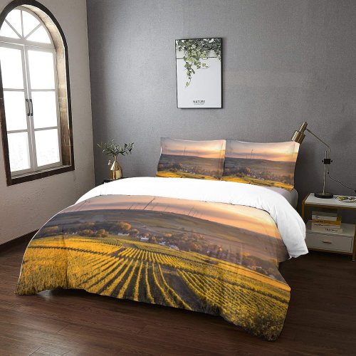 yanfind Bedding Set of 3 (1 Cover, 2 Bed Pillowcase Without Sheet)Enviromental Images Engine Mölsheim Renewable Landscape Enviroment Agriculture Wine Energy Wind Duvet Cover personalization