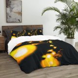 yanfind Bedding Set of 3 (1 Cover, 2 Bed Pillowcase Without Sheet)Bokeh Images Night Darkness Wallpapers Fire Smile Dark Neon Duvet Cover personalization
