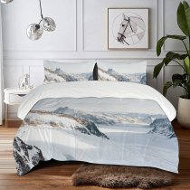 yanfind Bedding Set of 3 (1 Cover, 2 Bed Pillowcase Without Sheet)Images Landscape Public Lauterbrunnen Snow Wallpapers Outdoors Rock Winter Pictures Duvet Cover personalization