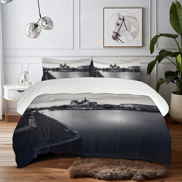 yanfind Bedding Set of 3 (1 Cover, 2 Bed Pillowcase Without Sheet)City Castle Ditch Building Metropolis Silence Wallpapers Moat Architecture Outdoors Urban Fate Duvet Cover personalization