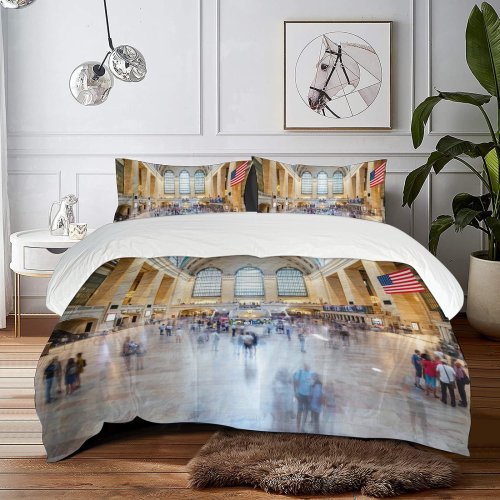 yanfind Bedding Set of 3 (1 Cover, 2 Bed Pillowcase Without Sheet)City Images Terminal Movement Building Center Metropolis Wallpapers Architecture Airport Urban Stock Duvet Cover personalization