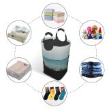 YANFIND Plants Mother Clouds Landscape Daylight Mountains Island Beach Growth Boat Outdoors Seashore Storage Organizer Foldable Bucket Washing Bin Dirty Clothes Bag For Home Bathroom Bedroom Dorm