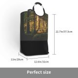 YANFIND Plants Forest Sunlight Mystery Grass Landscape Daylight Light Conifer Sun Rays Outdoors Storage Organizer Foldable Bucket Washing Bin Dirty Clothes Bag For Home Bathroom Bedroom Dorm