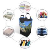 YANFIND Plants Tourism Vacation Wood Landscape Travel Colorful Island Beach Outdoors Seashore Creative Storage Organizer Foldable Bucket Washing Bin Dirty Clothes Bag For Home Bathroom Bedroom Dorm