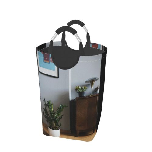 YANFIND Plants Plant Zamioculcas Design Lamp Home Houseplant Table Room Wooden Indoor Picture Storage Organizer Foldable Bucket Washing Bin Dirty Clothes Bag For Home Bathroom Bedroom Dorm