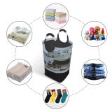 YANFIND Port Daylight Pier Travel Bench Waves Ferry Sail Boat Transportation Outdoors Sailing Storage Organizer Foldable Bucket Washing Bin Dirty Clothes Bag For Home Bathroom Bedroom Dorm