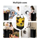 YANFIND Plants Focus Golden Beautiful Flowers Daytime Sunny Growth Sunflower Blooming Garden Outdoors Storage Organizer Foldable Bucket Washing Bin Dirty Clothes Bag For Home Bathroom Bedroom Dorm