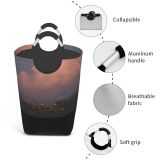 YANFIND Pollution Toxic Fog Industrial City Smog Lights Production Air Sunset Factory Evening Storage Organizer Foldable Bucket Washing Bin Dirty Clothes Bag For Home Bathroom Bedroom Dorm
