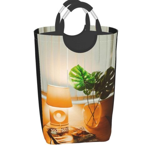 YANFIND Plants Glass Lampshade Vase Light Lamp Flower Leaves Magazines Growth Monstera Storage Organizer Foldable Bucket Washing Bin Dirty Clothes Bag For Home Bathroom Bedroom Dorm