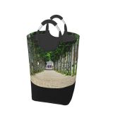 YANFIND Plants Estate Scenery Grass Landscape Daylight Pavement Structure Yard Real Old Building Storage Organizer Foldable Bucket Washing Bin Dirty Clothes Bag For Home Bathroom Bedroom Dorm