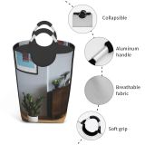 YANFIND Plants Plant Zamioculcas Design Lamp Home Houseplant Table Room Wooden Indoor Picture Storage Organizer Foldable Bucket Washing Bin Dirty Clothes Bag For Home Bathroom Bedroom Dorm