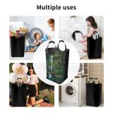 YANFIND Plants Time Flowing Forest Vacation Scenery Philippines Lapse Boulders Greenery Landscape Waterfalls Storage Organizer Foldable Bucket Washing Bin Dirty Clothes Bag For Home Bathroom Bedroom Dorm