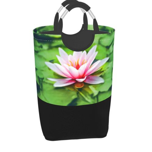 YANFIND Plants Vibrant Exotic Sacred Aquatic Colorful Lily Growth Tropical Blooming Meditation Pool Storage Organizer Foldable Bucket Washing Bin Dirty Clothes Bag For Home Bathroom Bedroom Dorm