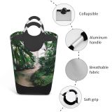 YANFIND Plants Tropical Daylight Path Variety Garden Trees Landscaping Pathway Growth Storage Organizer Foldable Bucket Washing Bin Dirty Clothes Bag For Home Bathroom Bedroom Dorm