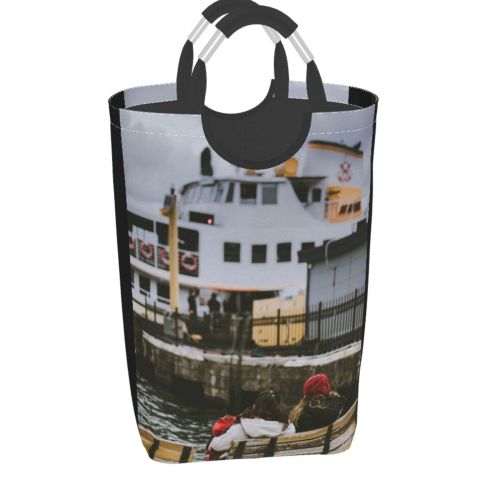 YANFIND Port Daylight Pier Travel Ferry Transportation Outdoors Harbor Benches Ship Watercraft System Storage Organizer Foldable Bucket Washing Bin Dirty Clothes Bag For Home Bathroom Bedroom Dorm