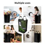 YANFIND Plants Time Flowing Forest Scenery Lapse Greenery Mossy Waterfall Rainforest Rapids Fern Storage Organizer Foldable Bucket Washing Bin Dirty Clothes Bag For Home Bathroom Bedroom Dorm