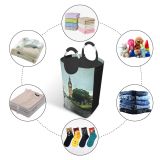 YANFIND Plants Rainy Lifestyle Bus Street Tourism City Dark Time England Cityscape Clouds Storage Organizer Foldable Bucket Washing Bin Dirty Clothes Bag For Home Bathroom Bedroom Dorm