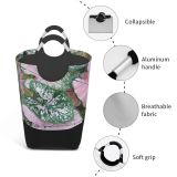 YANFIND Plants Texture Shaped Heart Leaves Caladium Storage Organizer Foldable Bucket Washing Bin Dirty Clothes Bag For Home Bathroom Bedroom Dorm