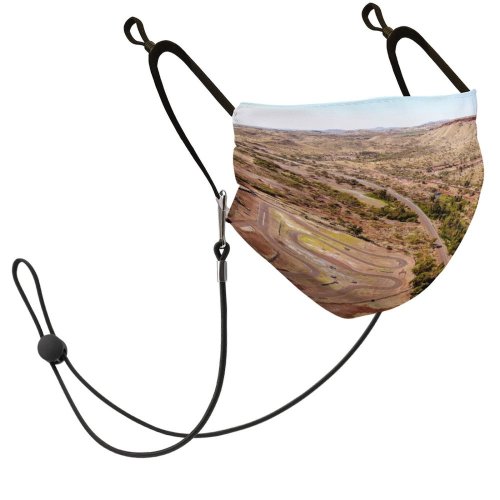 YANFIND Mask with Filter Element Aerial Shot Birds View Daylight Desert Dry From Above Dust Washable Reusable Filter and Reusable