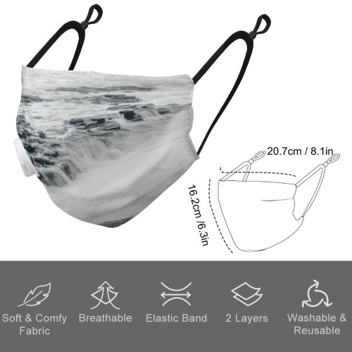 YANFIND Breathing valve mask with filters Aerial Shot Bird's View Color Daylight Drone High Angle Mavic Ocean Dust Washable Reusable Filter and Reusable