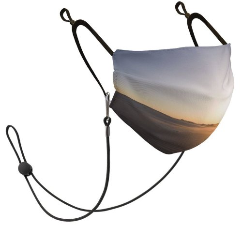 YANFIND Mask with Filter Element Afterglow Backlit Barren Clear Sky Dawn Desert Dunes Dusk Freedom Horizon Idyllic Dust Washable Reusable Filter and Reusable