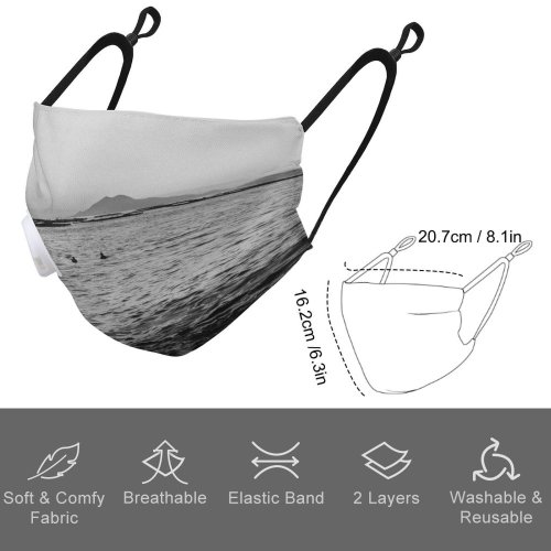YANFIND Breathing valve mask with filters Aerial Shot Bird's View From Above Island Ocean Sea Dust Washable Reusable Filter and Reusable