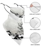 Yanfind Ear Loops Balaclava Winter Snow Snowy Mountains Ski Village Zwitserland Houses Town Mist UV Protection Face Bandanas Scarf for Women Men Motorcycle