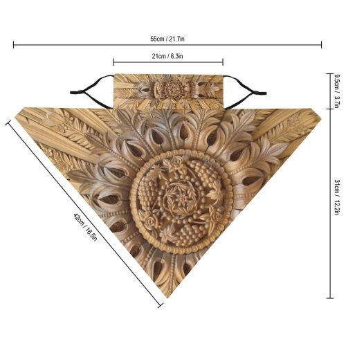 Yanfind Ear Loops Balaclava Wood Carving Art Closeup Craft Craftsmanship Handicraft Decoration Wall Ceiling Ornaments Wooden UV Protection Face Bandanas Scarf for Women Men Motorcycle